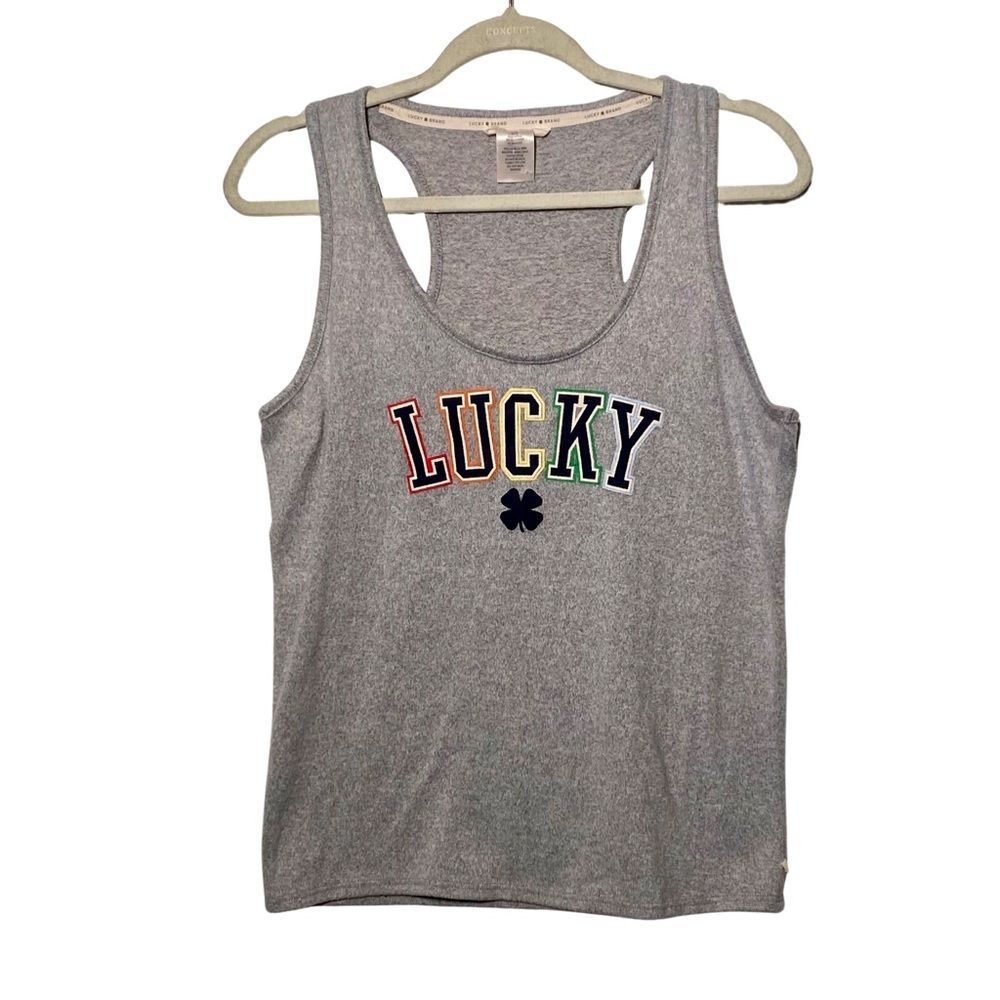 Lucky Brand Lucky Pride Tank Top XL Gray Rainbow Graphic Sleepwear